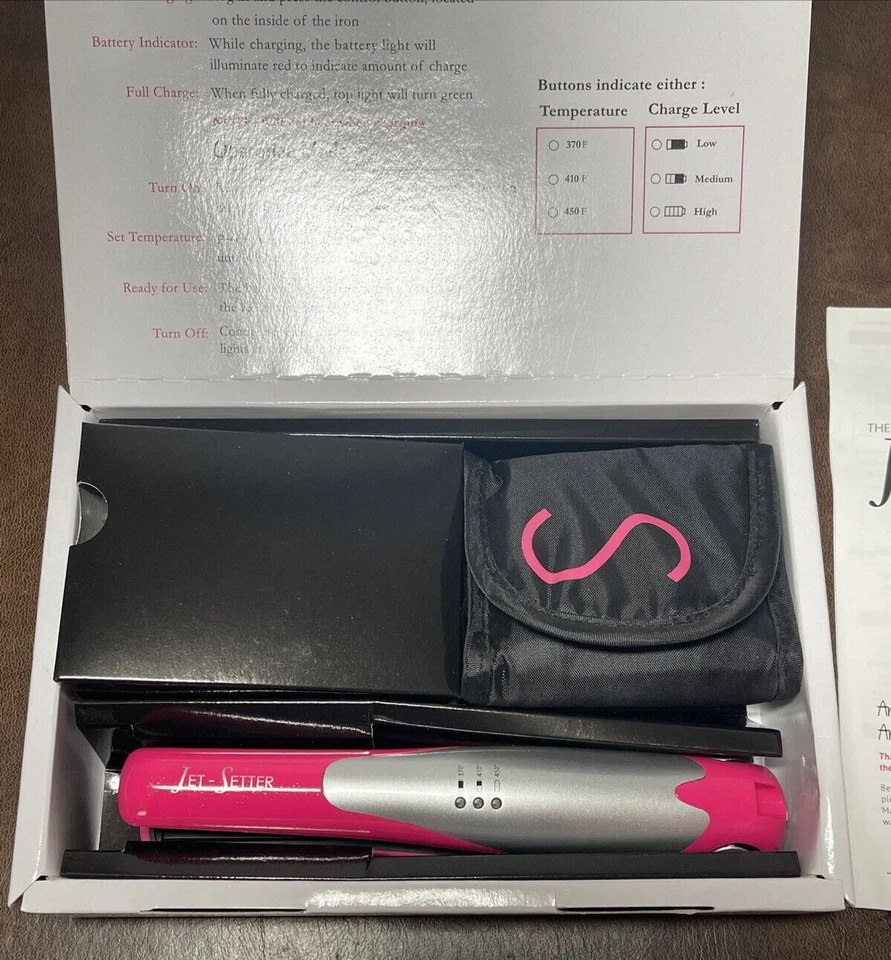 Sarah Potempa Jet Setter Pink Cordless Styling Iron Charger & Travel Pouch - Image 3 of 4
