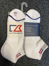 CUTTER & BUCK PACK OF 6 PAIRS MENS ANKLE SOCKS  NEW IN PACKAGE