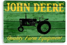 TIN SIGN John Deere Tractor Farm Equipment Tractor Rustic Metal Decor B628