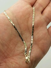10k Solid Yellow Gold Mariner Anchor Anklet Chain 10" 2.3mm