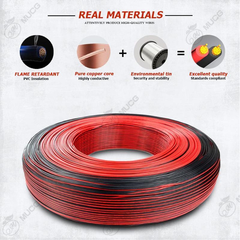 Electrical Flat Wire 2 Pin Cable 5v/12v Automotive Car 16awg28awg Red Black eBay