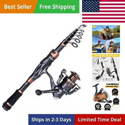 Fishing Rod and Reel Combos, Bronze Warrior Toray IM6 Carbon Matrix Telescopi...