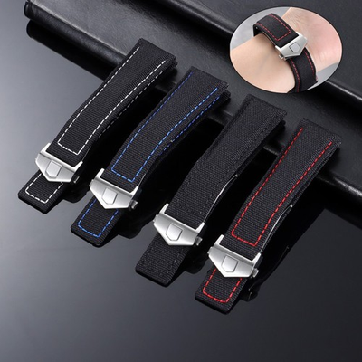 #ad High Quality Nylon Genuine Leather Watch Band Straps Mens 20 22mm for TAG Heuer GBP 26.88