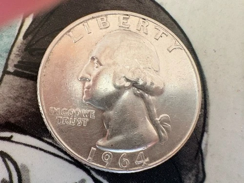 1964-D Washington Quarter ~ GEM BU UNC ~ Fresh From OBW Roll ~ 90% Silver