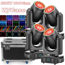 200W 18Prism LED Moving Head Light RGBW Gobo Beam Stage Lighting DJ Disco DMX
