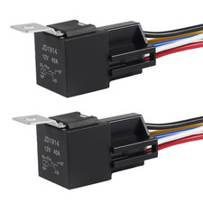 DIANN 2Pcs Car Relay with Harness 12V 40A 5 Pin SPST Harness Sockets