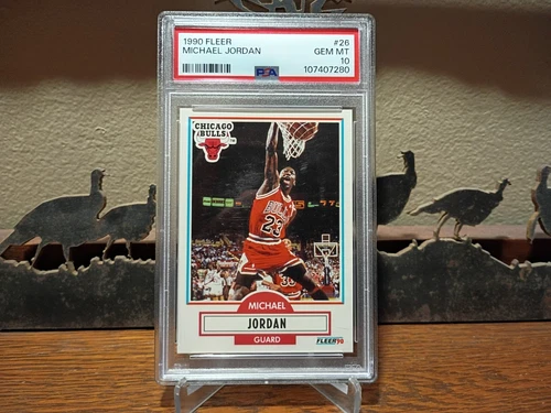MICHAEL JORDAN PSA 10 Gem Mint 1990 FLEER #26 Chicago BULLS Invest In The GOAT