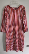 j mclaughlin catalina cloth dress medium 3/4 Sleeve Red Navy