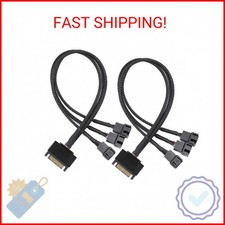 Gebildet 2pcs SATA to 3 Way 3 Pin / 4 Pin PMW 12V PC Case Fan Power Adapter Cabl
