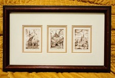 Framed Gothic Etchings Estonia Tallinn Pikk St Olaf’s Church Yuri Goga Medieval