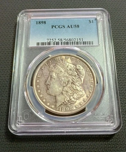 PCGS AU58 1898-P Morgan Silver Dollar Philadelphia Mint #7252.58/56802151