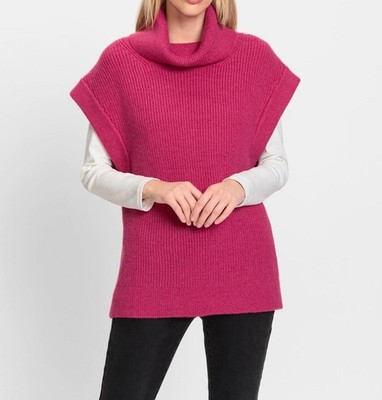 Mode von Heine Damen Pullunder Oberteil Rollkragen Ärmellos fuchsia NEU