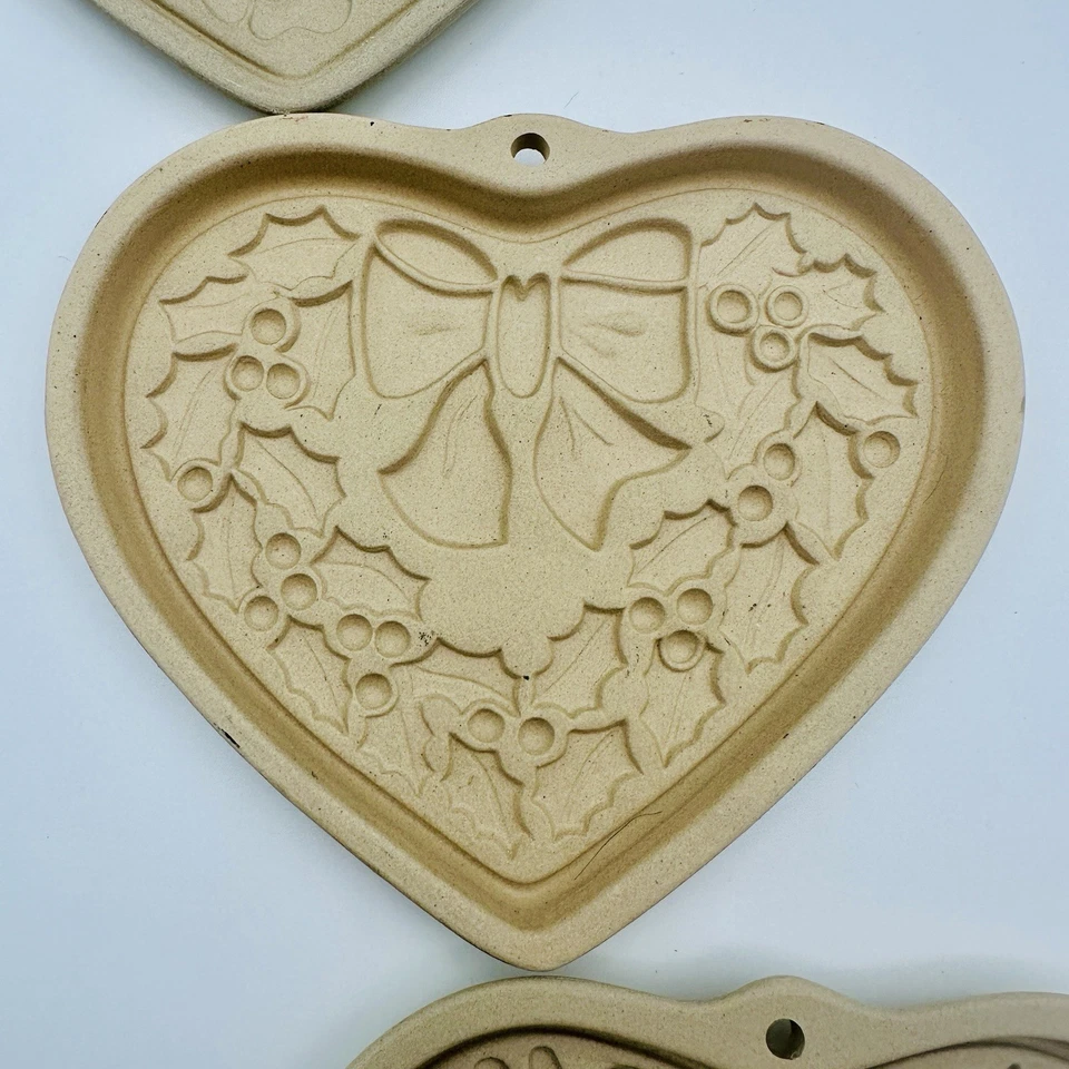 Vtg 2003 Pampered Chef Set Of 3 SEASONS OF THE HEART Mold Press Cookie Candy USA - Image 3 of 4