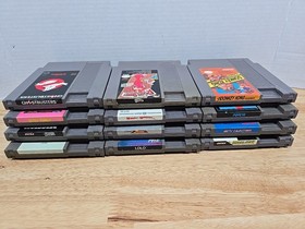 12 Nintendo NES Game Lot Popeye Metal Gear Kid Niki Zanac Donkey Kong Jackal
