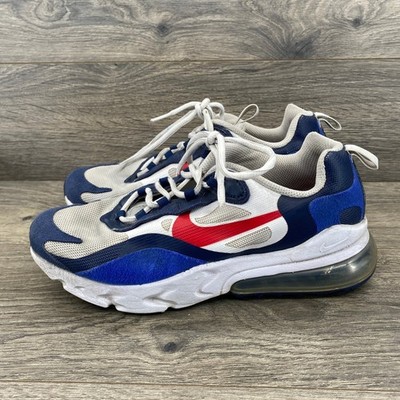 Nike Air Max 270 React Youth 7Y White Blue Red CZ5582-100 Running Shoes