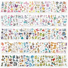 Zhtulck Tattoos for Kids, 600 Mixed Styles Temporary Tattoos Set Girls and Boys