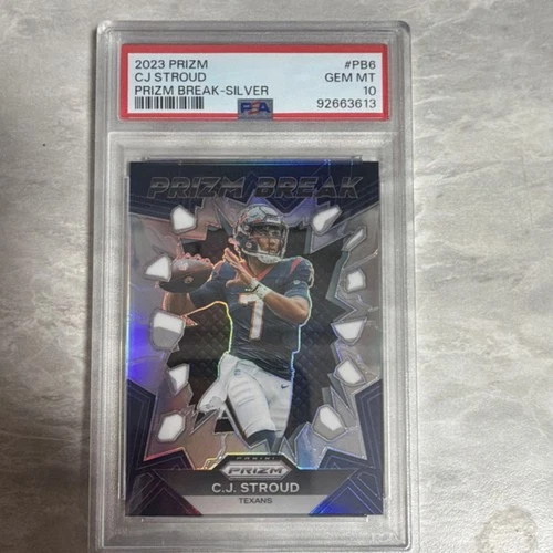 Panini Prizm Prizm Break Silver C.J. Stroud Texans PB-6 PSA 10 Football 2023