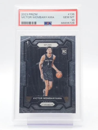 VICTOR WEMBANYAMA 2023-24 PRIZM ROOKIE #136 SPURS PSA 10 Q1691