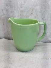 Jeannette Jadite Pitcher Flower Pattern Vintage Glows