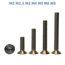Titanium GR5 Hex Socket Bolts Countersunk Head Screws M2 M2.5 M3 M4 M5 M6 M8