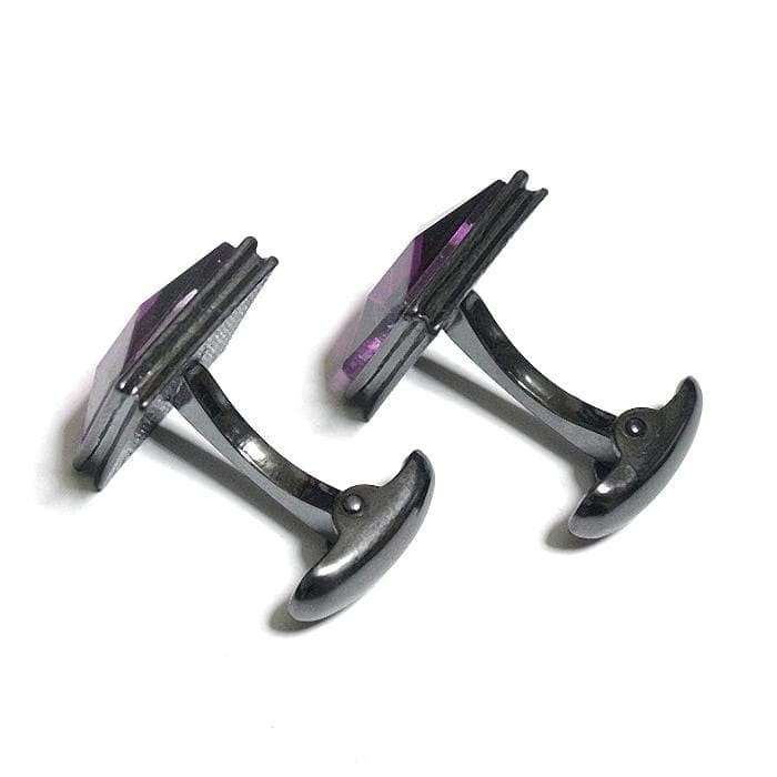 Cufflinks Square Rectangle Decoration Black Cryst… - image 5