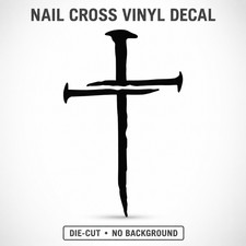 Jesus Christ Nail Cross Vinyl Decal Christian Faith Religious Car Window Sticker