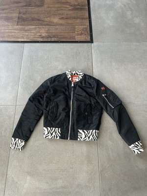 Schott NYC Bomberjacke Schwarz Mit Zebrabündchen Gr.S