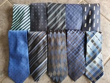 Sammlung Konvolut Krawatten 10 Modelle Blau Gestreift Muster Top