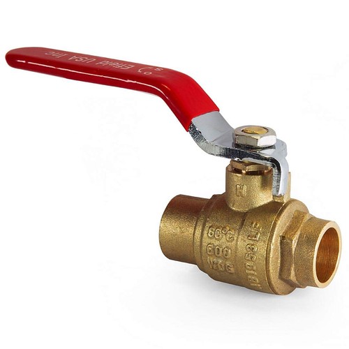 1 PCS 3/4 Inch Sweat Brass Full Port Shutoff Ball Valve VALVE0471