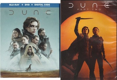 DUNE PART ONE Blu-Ray & DVD with Slip Cover DUNE PART TWO DVD MOVIE Chalamet