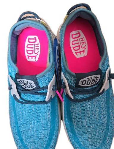 Hey Dude Sirocco Sport Stripe Teal Women's Size 6 40761-435 NWOB - Picture 3 of 9