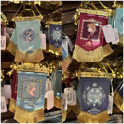 Authentic HK Disney Frozen Elsa & Anna Banner Fridge Magnet Olaf Charm
