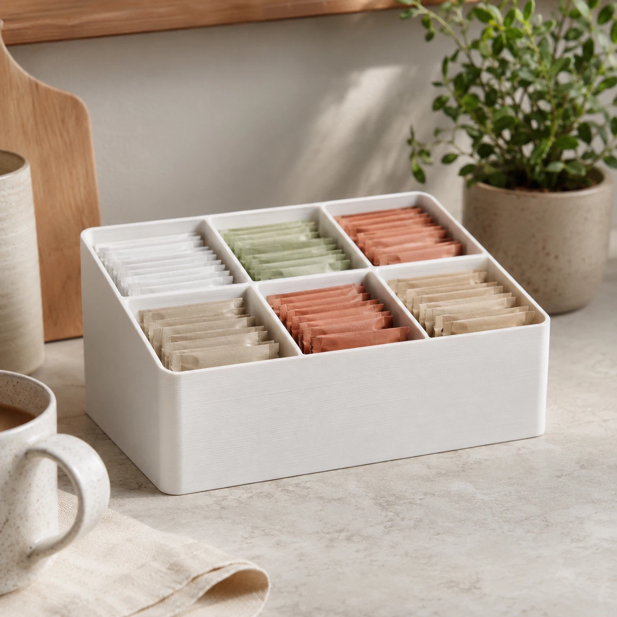 Drink Packet Organizer | Recycled Materials Kitchen Counter Storage
Opens in a new window or tab