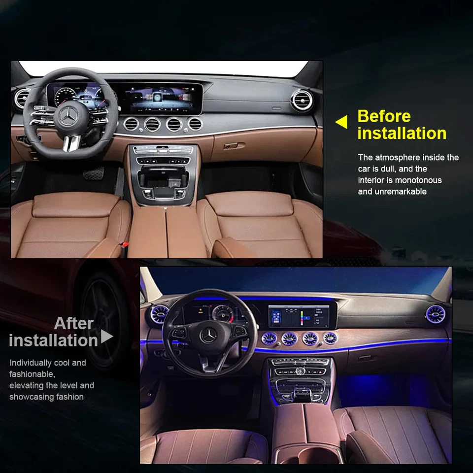 64 Colour LED Air Vents for Mercedes Benz W213 E-Class RGB Control Ambient Light - Image 3 of 4