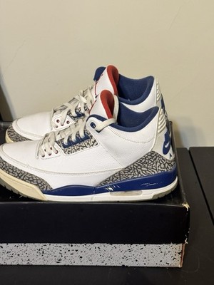Jordan Air Jordan Low Top White Blue Red Elephant Print Basketball Sneaker Jordan 3 True Blue confirmed 2026 ? Cement grey elephant  main image 4
