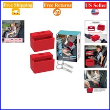 Red Silicone Seatbelt Buckle Locks 2-Pack for Child Safety in Car Seats