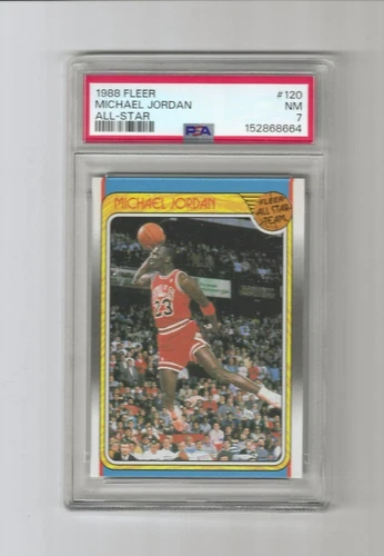 1988 FLEER ALL-STAR #120 MICHAEL JORDAN PSA 7 FRESHLY GRADED