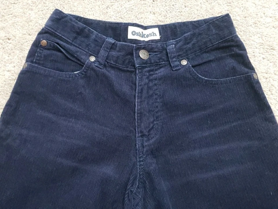 Pantalones OshKosh Azul Marino Pana Niños Niños Talla 7x Cintura Ajustable Foto 3 de 4