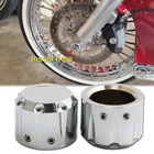 For Harley 02-23 Tri Glide FatBoy Sportster 48 Chrome Front Axle Nut Cover Caps
