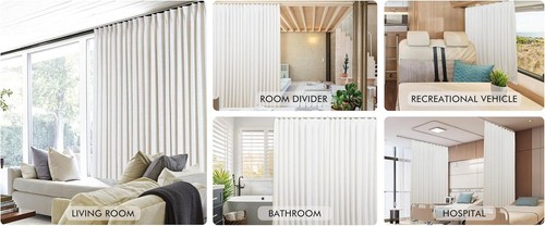 Curtain Rail System For Grommet/Pleated Drape, RV Ceiling Track, White - Picture 7 of 9