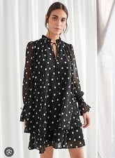 & Other Stories Polka Dot Layered Ruffle Mini Dress - Wedding Guest Races 