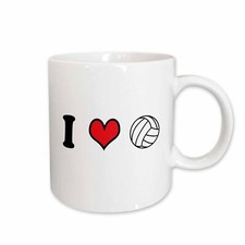 3dRose I love volleyball Mug