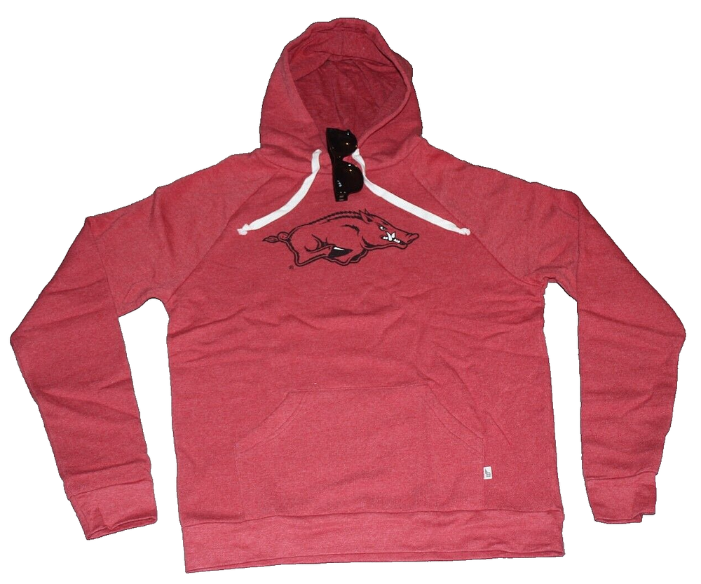 Arkansas Razorbacks Icon Hoodie Sweatshirt Pullover Red Black Large L NWT