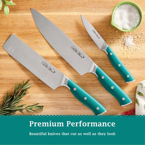 Pioneer Women Pioneer Signature Teal 3pc Cutlery Set - Picture 3 of 7