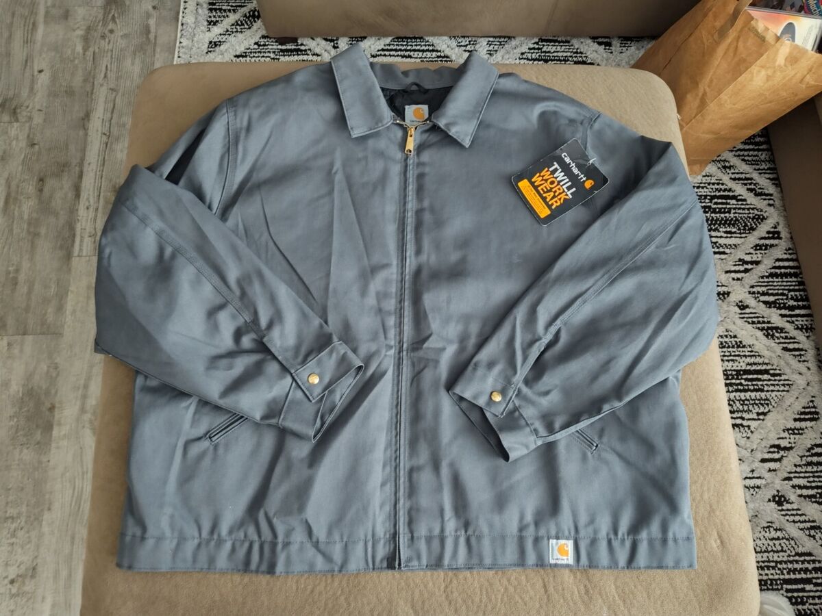 Carhartt Men's Workwear Lined Bomber Twill Work Jacket Gray Carhartt Men's Workwear Lined Bomber Twill Work Jacket Gray
