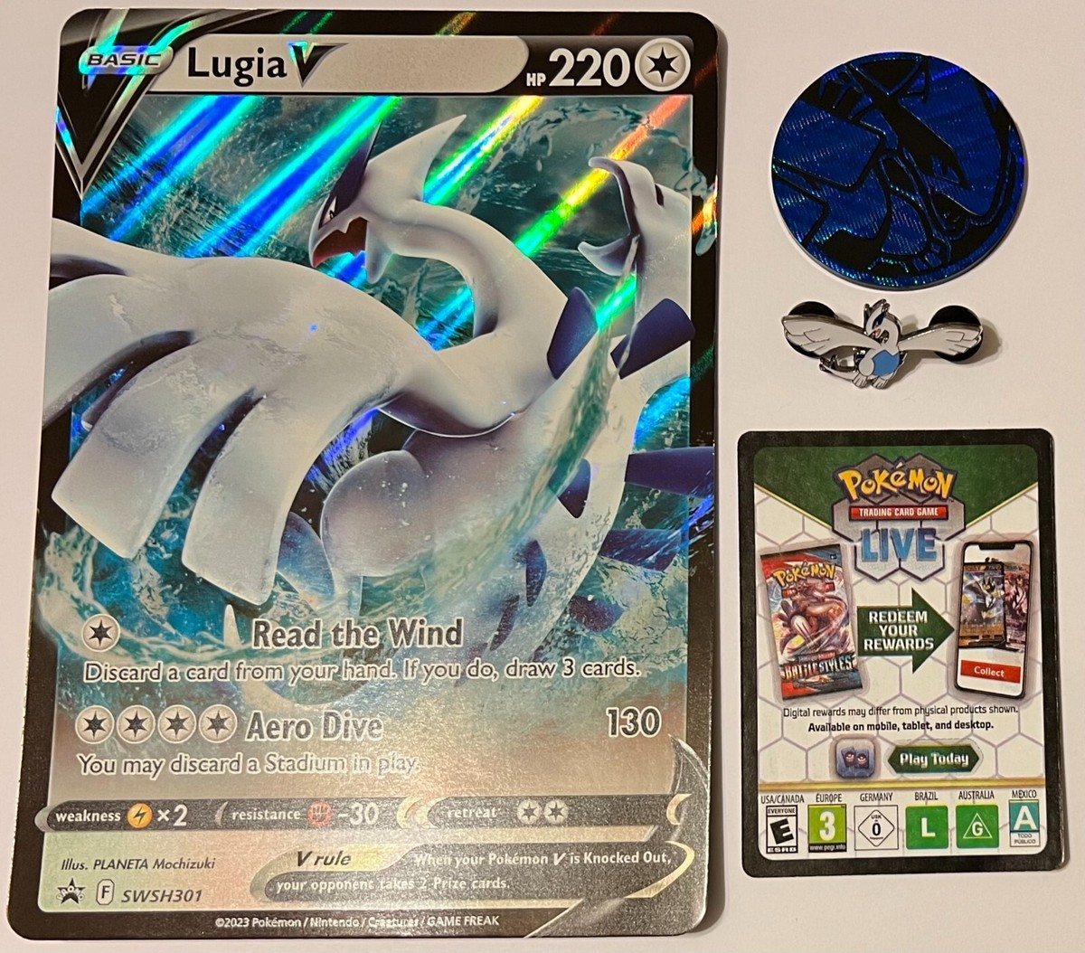 Pokemon TCG Crown Zenith - Lugia Jumbo Promo Card SWSH301 Lugia