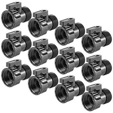 12 Pack Plastic Garden Hose Shut Off Valve 3/4 Inch Thread Connector Coupling