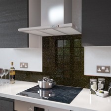 Premier Range Black Granite Galaxy Glass Splashback Upstand - 100cm X 14cm