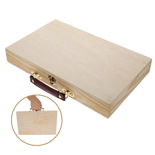 Sketch Box Jewelry Organizer Portable Solid Wood Painting Supplies Case
