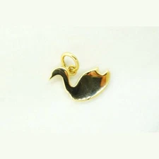 18k Yellow Gold Dove Pendant Charm Fine Jewelry